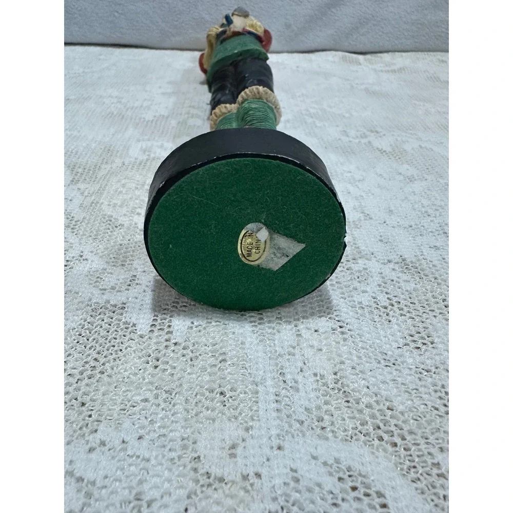 Vintage Carpenter Gnome Figurine Red Shirt Green Apron‎ Holding Tool